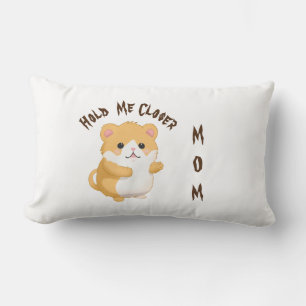 Cute Hamster Hold me Closer Custom Text Lumbar Cushion