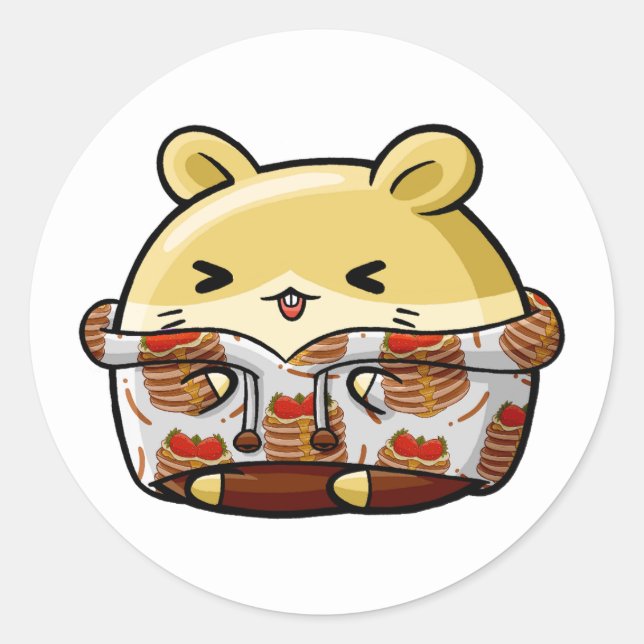 Cute Hamster in Hoodie Sticker (Front)