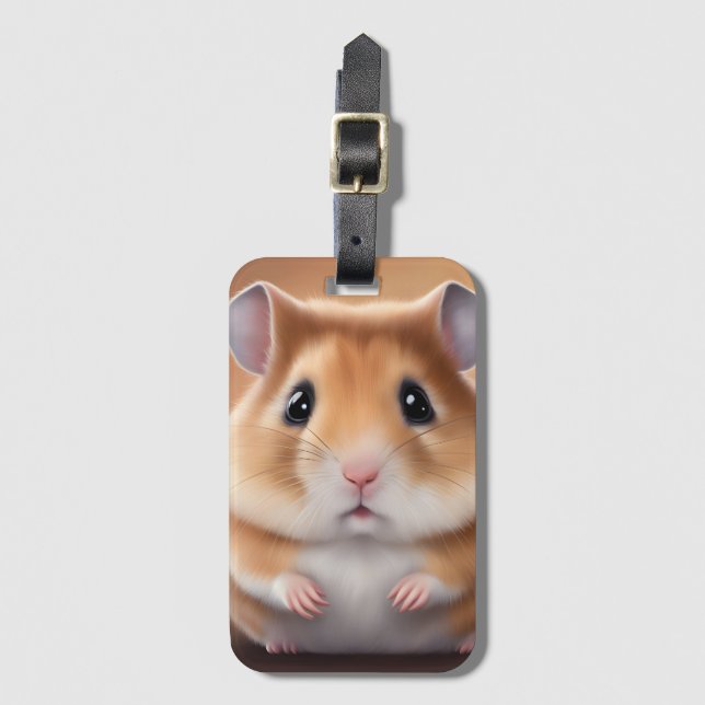 Cute Hamster Luggage Tag (Front Vertical)