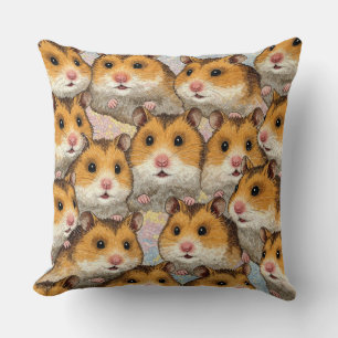 Cute Hamster Mosaic Pattern Cushion
