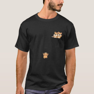 Cute Hamster Playing In Pocket T-Shirt