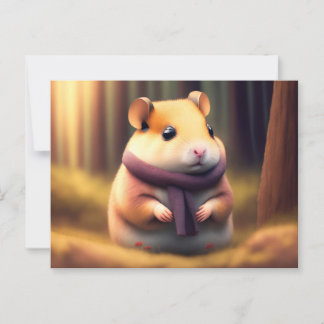Cute Hamster with a scarf Postcard
