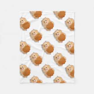 Cute hamster with biscuit illustration gift fleece blanket