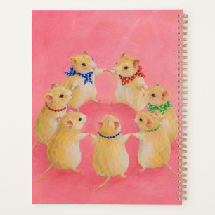 Cute Hamsters Dancing Circle Nursery Painting Planner