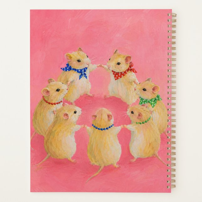Cute Hamsters Dancing Circle Nursery Painting Planner (Back)