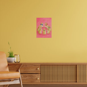 Cute Hamsters Dancing Circle Nursery Painting Poster
