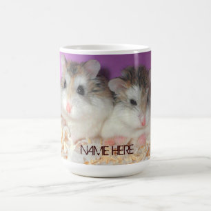 Cute Hamsters in Love Mug with Customisable Name