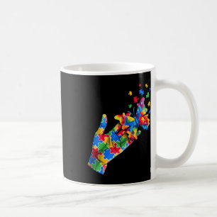 Cute Hand And Butterfly Puzzle Pieces Autism Aware Coffee Mug