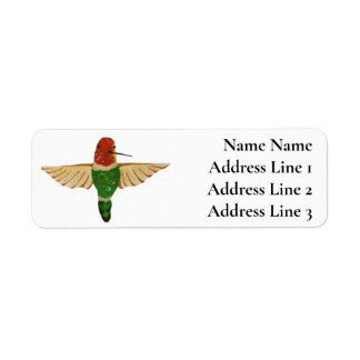 Cute Hand-drawn Anna's Hummingbird Return Address Label