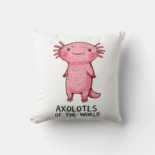 Cute Hand-Drawn Axolotl Cartoon Cushion