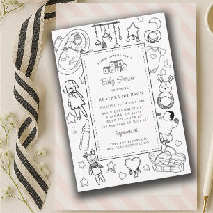 Cute Hand Drawn Baby Shower Invitation