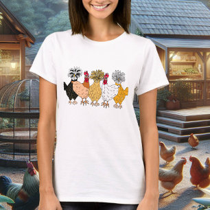 Cute Hand drawn Backyard Chickens T-Shirt