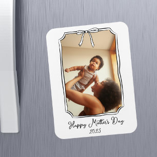 Cute Hand Drawn Bow Simple Mother's Day Photo Magnet