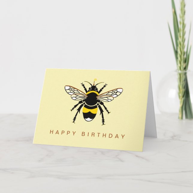  Cute  Hand drawn  Bumble BEE- Wildlife - Nature Card (Front)