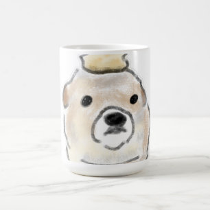 Cute Hand-Drawn Butter Head Dog Illustration Coffee Mug