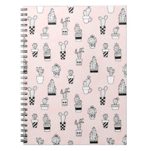 Cute Hand Drawn Cactus Pattern Notebook