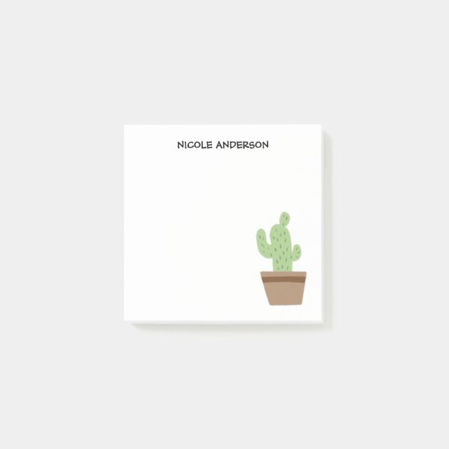 Cute Hand-drawn Cactus Post-it Notes (Front)