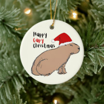 Cute Hand-Drawn Capybara Personalised Christmas