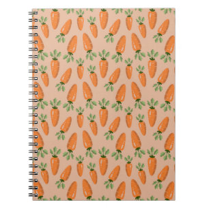Cute Hand-drawn Carrots Seamless Pattern Notebook