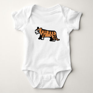 Cute Hand-Drawn Cartoon Tiger Baby Bodysuit