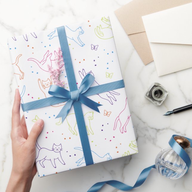 Cute hand drawn cats wrapping paper (Gifting)
