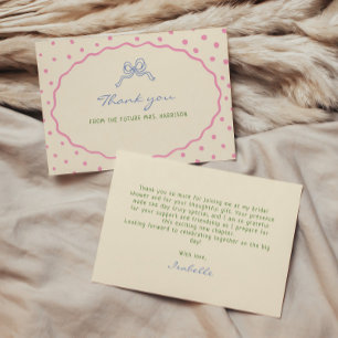 Cute Hand Drawn Colourful Bridal Shower Thank You Card