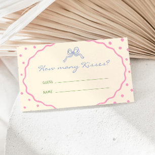 Cute Hand Drawn Colourful How Many Kisses Enclosure Card