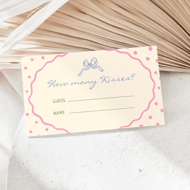 Cute Hand Drawn Colourful How Many Kisses Enclosure Card (Creator Uploaded)