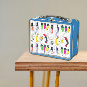 Cute Hand Drawn Design Metal Lunch Box