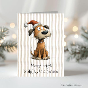 Cute Hand-drawn Dog Christmas Holiday Card