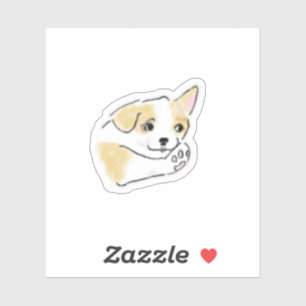 Cute Hand-Drawn Dog Waving Paw Pink Toe Beans
