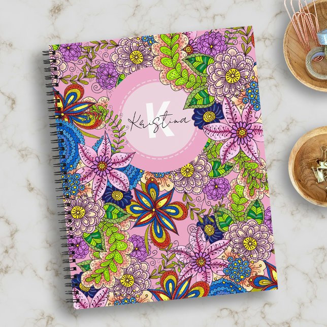 Cute Hand-Drawn Doodle Flowers and Leaves Notebook (Creator Uploaded)