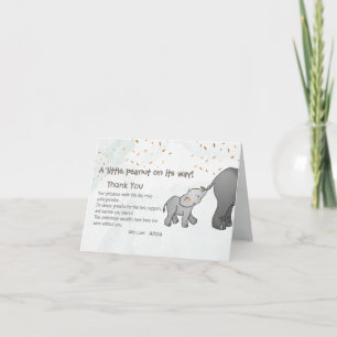 Cute Hand Drawn Elephant Little Peanut Thank You Card