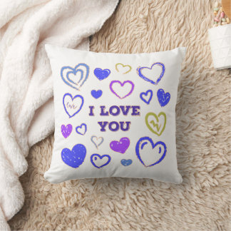 Cute Hand Drawn Heart Cushion