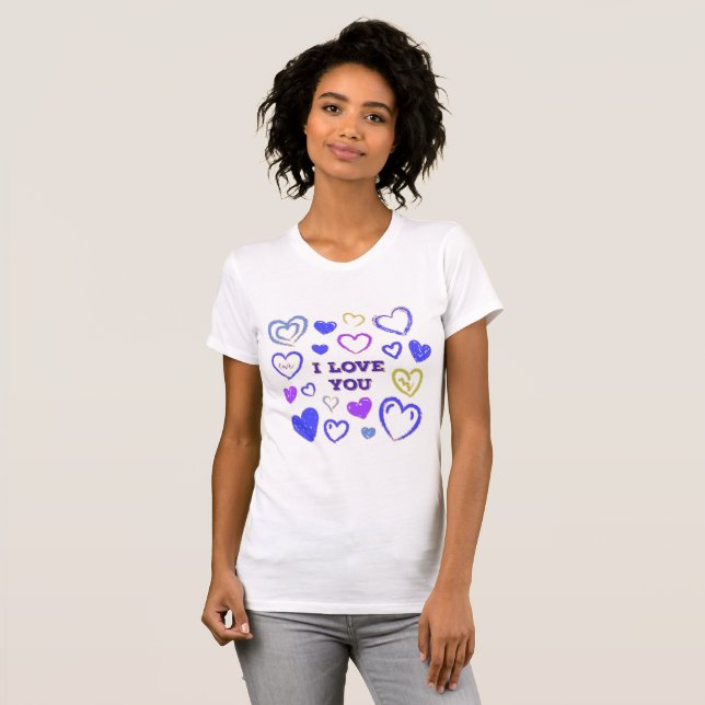 Cute Hand Drawn Heart T-Shirt (Front Full)