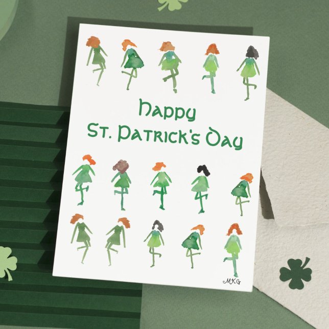Cute Hand-Drawn Irish Dancers St. Patrick's Day Card (Creator Uploaded)