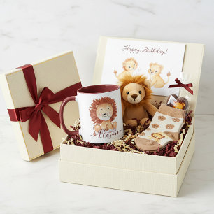 Cute hand drawn lion personalised kids  mug