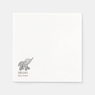 Cute Hand Drawn Little Elephant Baby Shower Napkin