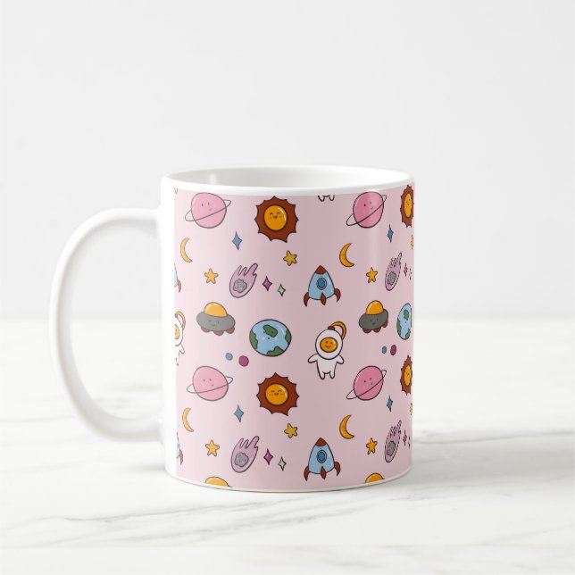 Cute Hand-drawn Little Planet Coffee Mug (Left)