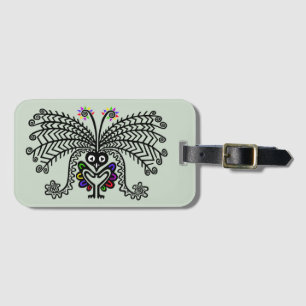 Cute hand drawn- LyreBIRD - Green luggage tag