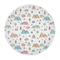 Cute Hand Drawn Mountain Scene Pattern