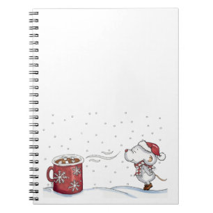 Cute hand drawn mouse design for Christmas Notebook