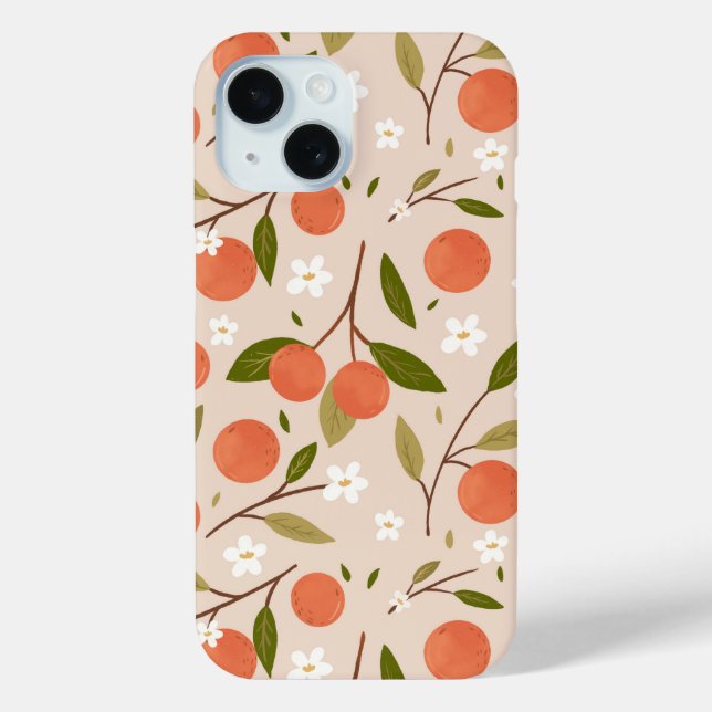 Cute Hand-drawn Orange Blossom Seamless Pattern Case-Mate iPhone Case (Back)