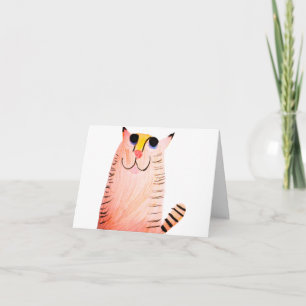 ​Cute Hand-Drawn Orange Tabby Cat Thank You Note Card