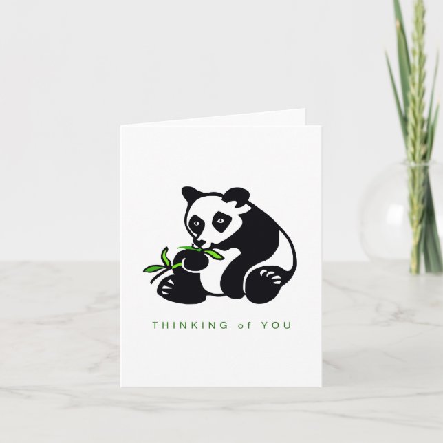 Cute hand drawn - PANDA Bear - Wild Animals-Nature Card (Front)