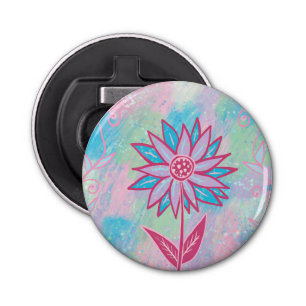 Cute Hand-drawn Pastel Flower Bottle Opener