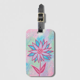 Cute Hand-drawn Pastel Flower Luggage Tag