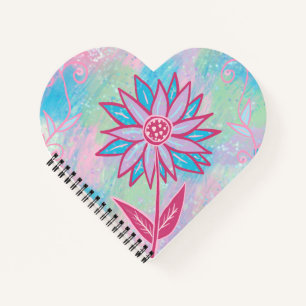 Cute Hand-drawn Pastel Flower Notebook