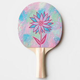 Cute Hand-drawn Pastel Flower Ping Pong Paddle