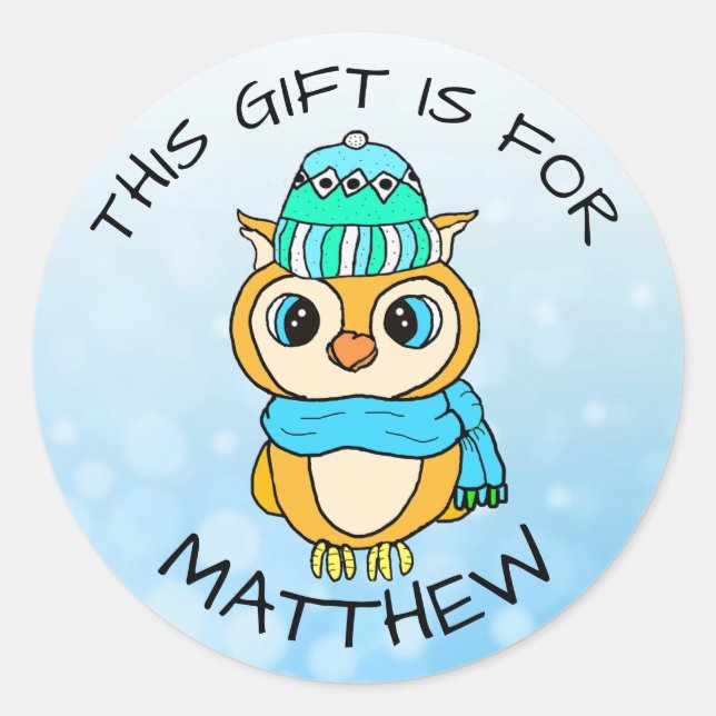 Cute Hand Drawn Penguin Christmas Gift Tag (Front)